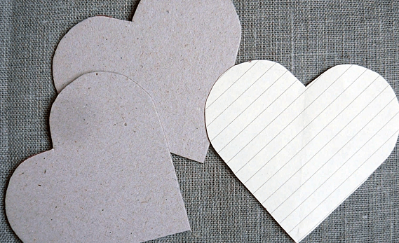 Cardstock heart templates for the leather magnet