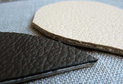 Leather pieces for the front of the heart magnet