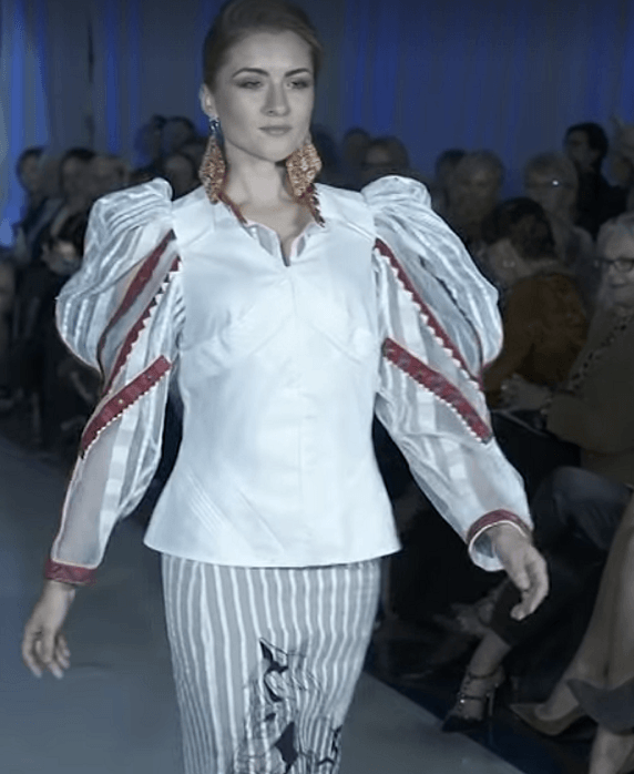 Outerwear with gold embroidery