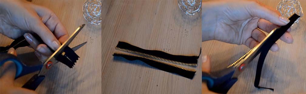 Removing metal stops from the zipper