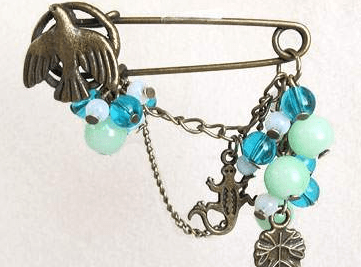 Decorative safety-pin brooch, step 8