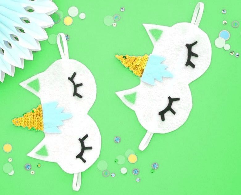 Two unicorn sleep masks for children