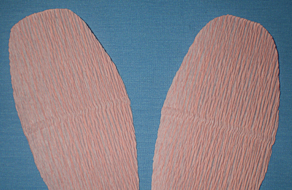 Two rose petals made of pink crepe paper