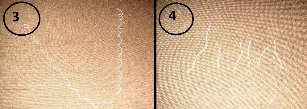 Threads for the cork mouse whiskers and tail