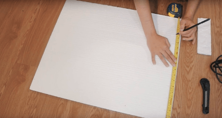 Measuring and marking Styrofoam sheets