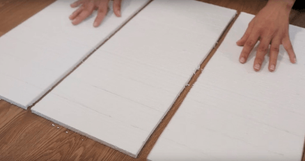 Cutting Styrofoam into brick shapes