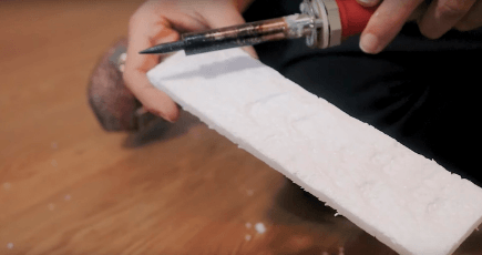Using a soldering iron to add texture to Styrofoam