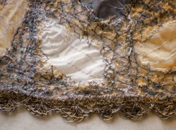 Finished crazy wool scarf with uneven texture