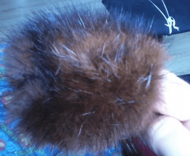 A fur piece for the toy spider's body