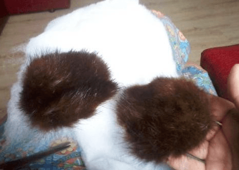 Fur pieces for the toy spider's body