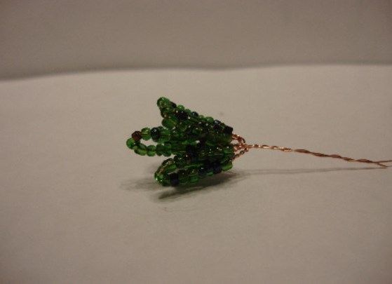 Tree top made from three small beaded branches