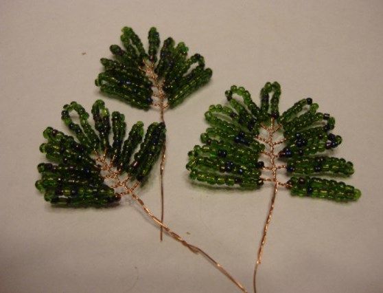 Larger beaded branches for the lower tiers