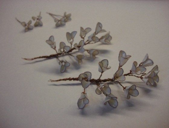 Two white-flower branches and separate blanks