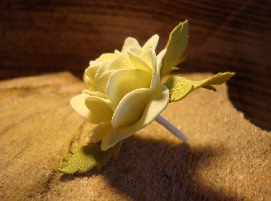 Finished yellow foamiran rose