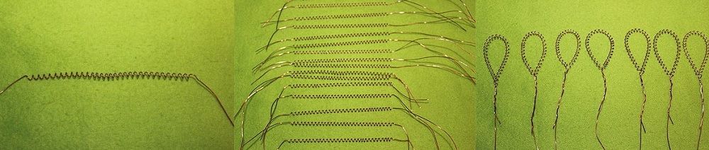 Stretched wire coils and petal blanks for ganutell