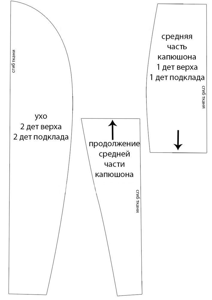 Выкройка деталей одежды для пупса Антошки